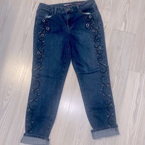 Style & Co boyfriend floral jeans